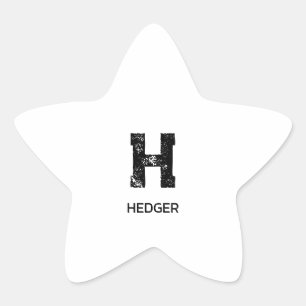 MINIMALISTISCHE ZWARTE ENKELVOUDIGE LETTER MONOGRA STER STICKER