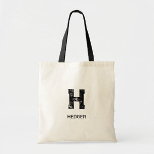 MINIMALISTISCHE ZWARTE ENKELVOUDIGE LETTER MONOGRA TOTE BAG
