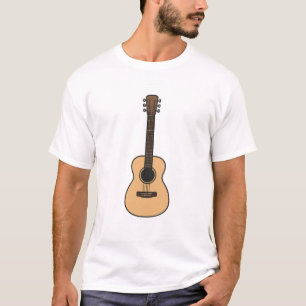 Minimalistische zwarte gitaar silhouet T-shirt – v