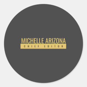 Minimalistische Zwarte & Gouden Kleur Professionel Ronde Sticker