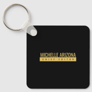 Minimalistische Zwarte & Gouden Kleur Professionel Sleutelhanger