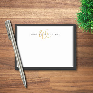 Minimalistische Zwarte Gouden Script Tweegrens Mon Post-it® Notes