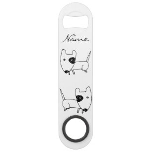 Minimalistische zwarte hond Thunder_Cove Speed Flessenopener