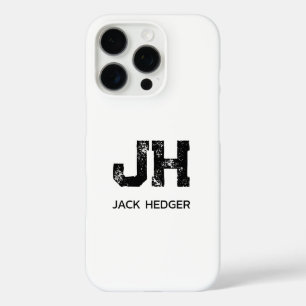 MINIMALISTISCHE ZWARTE INITIALEN VAN TWEE LETTERS iPhone 16 PRO HOESJE