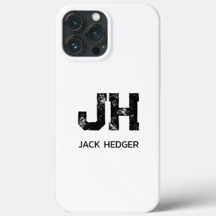 MINIMALISTISCHE ZWARTE INITIALEN VAN TWEE LETTERS  iPhone 13 PRO MAX HOESJE