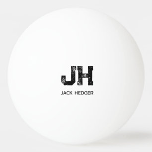 MINIMALISTISCHE ZWARTE INITIALEN VAN TWEE LETTERS PINGPONGBALLEN