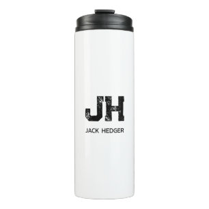 MINIMALISTISCHE ZWARTE INITIALEN VAN TWEE LETTERS  THERMOSBEKER