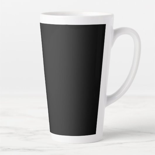 Minimalistische Zwarte Kat Silhouet Latte Mok (Rechts)