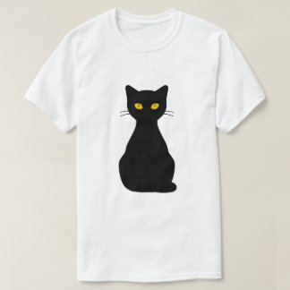 Minimalistische Zwarte Kat T-shirt