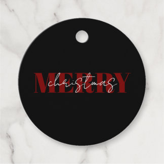 Minimalistische Zwarte Kerstcadeaukaart Bedankjes Labels