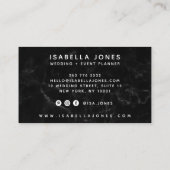 Minimalistische zwarte marmer professionele luxe m visitekaartje (Achterkant)