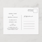 Minimalistische Zwarte Moderne Scriptie Foto Save  Aankondigingskaart (Achterkant)