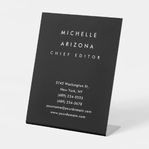 Minimalistische Zwarte Professionele Moderne Reclamebord Met Voetstuk