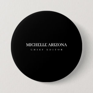 Minimalistische Zwarte Professionele Moderne Ronde Button 7,6 Cm