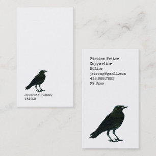 Minimalistische Zwarte Raven Schrijver Visitekaartje