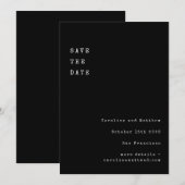 Minimalistische Zwarte Retro Schrijfmachine Letter Save The Date (Voorkant / Achterkant)