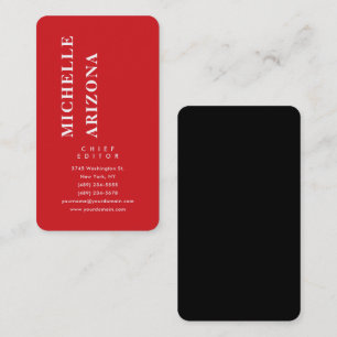 Minimalistische Zwarte Rood & Witte Professionele Visitekaartje