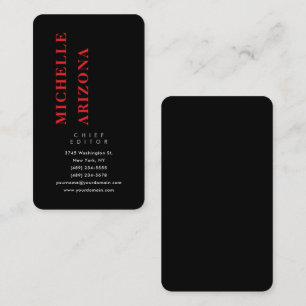 Minimalistische Zwarte Rood & Witte Professionele Visitekaartje
