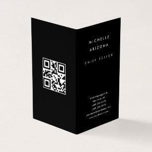 Minimalistische zwarte scanbare QR-code voor profe Visitekaartjes