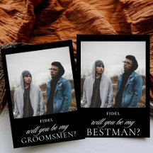 Minimalistische Zwarte Script Foto Bruidsjonkers V