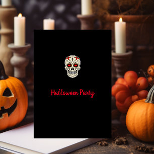 Minimalistische Zwarte Suiker Schedel Halloween Fe Kaart