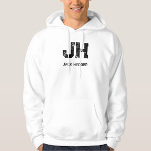 MINIMALISTISCHE ZWARTE TWEE LETTER MONOGRAM NAAM W HOODIE