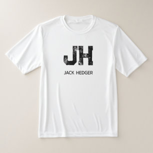 MINIMALISTISCHE ZWARTE TWEE LETTER MONOGRAM NAAM W T-SHIRT