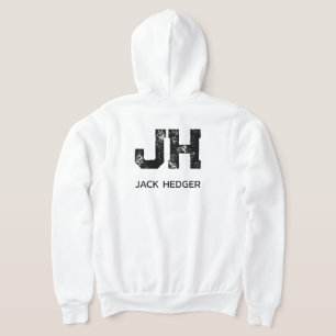 MINIMALISTISCHE ZWARTE TWEELITTERIGE MONOGRAM NAAM HOODIE