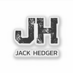 MINIMALISTISCHE ZWARTE TWEELITTERIGE MONOGRAM NAAM STICKER