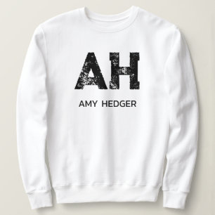 MINIMALISTISCHE ZWARTE TWEELITTERIGE MONOGRAM NAAM TRUI