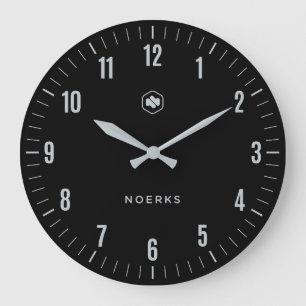 Minimalistische zwarte wandklok grote klok