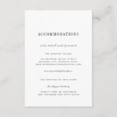 Minimalistische zwarte witbruiloft informatiekaartje (Voorkant)