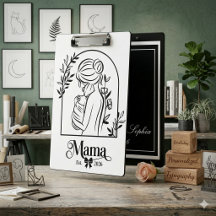 Minimalistische Zwarte & Witte 1e Moederdag Est.