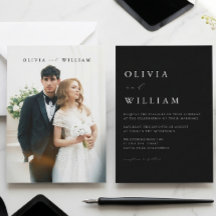Minimalistische Zwarte & Witte Elegante Trouwfoto