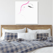 Minimalistische zwarte witte en roze Vrouwen Wimpe Canvas Afdruk (Insitu (Slaapkamer))