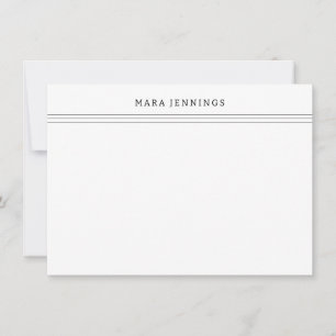 Minimalistische zwarte witte rand persoonlijke bri notitiekaartje