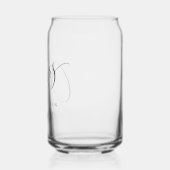 Minimalistische zwarte witte script aangepaste tro blikvorm glas (Links)