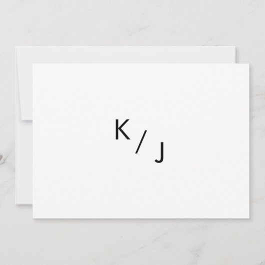 Minimalistische Zwarte Witte Script Bruiloft Vluch Aankondiging (Achterkant)