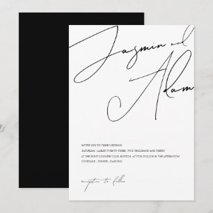 Minimalistische Zwarte Witte Script Typografie Tro Kaart