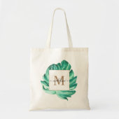 Minimalistische Zwitserse Kaas Blad Monogram Scrip Tote Bag (Voorkant)