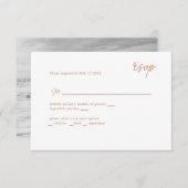 MInimally caramel script RSVP (Devant / Derrière)