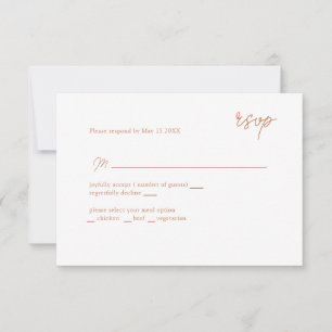 MInimally caramel scripted RSVP