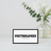 Minimaslit Zwart Lijst Bold Fotograaf Visitekaartje (Staand voorkant)