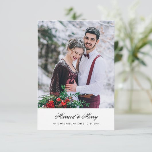 minimum calligraphie vacances mariage faire-part (Debout devant)