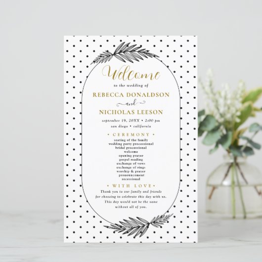 Minimum + Script Calligraphy Wedding Programme (Debout devant)