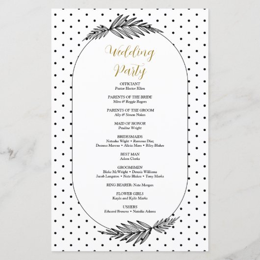 Minimum + Script Calligraphy Wedding Programme (Dos)