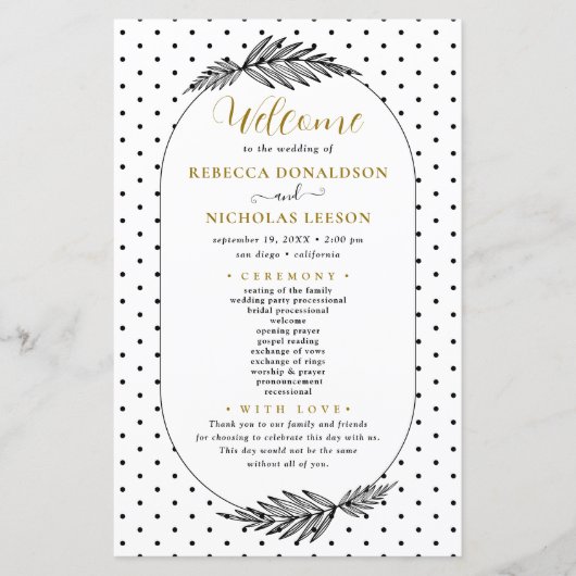 Minimum + Script Calligraphy Wedding Programme (Devant)