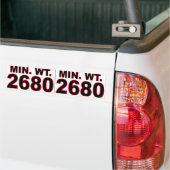 Minimumgewicht 2680 bumpersticker (Op Truck)