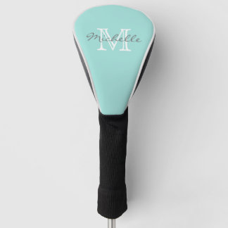 Minimumnaam legant en Monogram Aqua Golfheadcover