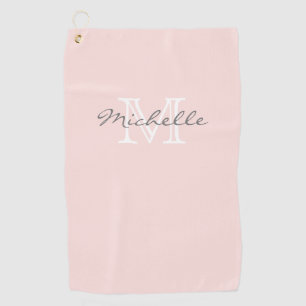 Minimumnaam legant en monogram roze golfhanddoek